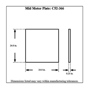 c52-366diagram Pro-werks Aluminum Mid Motor Plate Big Block Ford 24 Inch Height x 24 Inch Width x 1 4 Inch Thick