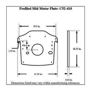 c52-410_diagram2 Pro-werks Aluminum Profiled Mid Motor Plate Small Block and Big Block Chevy 1 4 Inch Thick: 1-1 4 Inch Diameter Notch