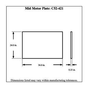 c52-421diagram Pro-werks Aluminum Mid Motor Plate Small Block and Big Block Chevy 24 Inch Height x 36 Inch Width x 1 4 Inch Thick