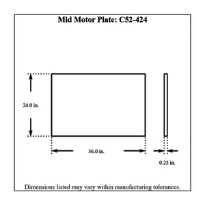 c52-424diagram Pro-werks Aluminum Mid Motor Plate Universal Without Bolt Pattern 24 Inch Height x 36 Inch Width x 1 4 Inch Thick