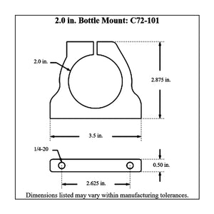 c72-101 Pro-werks Billet Aluminum Modular Bottle Mount, Includes Easy Spin Knob 2 Inch - For Use With Bar Mount Polished