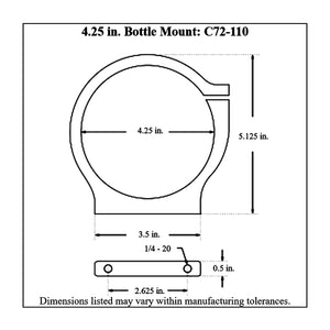c72-110 Pro-werks Billet Aluminum Modular Bottle Mount, Includes Easy Spin Knob 4-1 4 Inch Polished