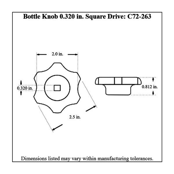 c72-263diagram Square Drive Billet Aluminum Bottle Valve Knob 0.320 in. Silver