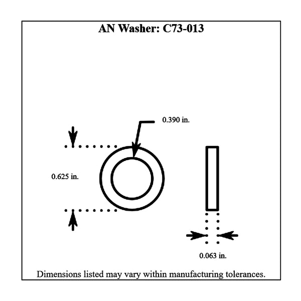 c73-013diagram Cadmium Plated AN washers, 100 Pack 3 8 in.