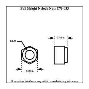 c73-033diagram Pro-werks Plated Steel Nylock Nuts, Grade 5 Full Height 1 4-28: Pack of 6