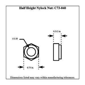 c73-040diagram Pro-werks Plated Steel Nylock Nuts, Grade 5 Half Height 1 2-20: Pack of 6