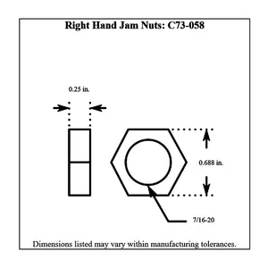 c73-058diagram Pro-werks Plated Steel Jam Nuts, Grade 5 Right Hand 7 16-20: Pack of 6