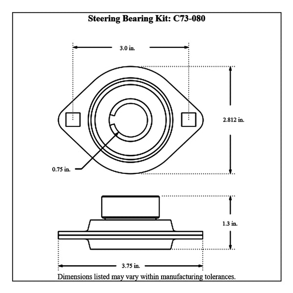 c73-080diagram Steering Bearing Kit 3 4 Inch Without Billet Cover