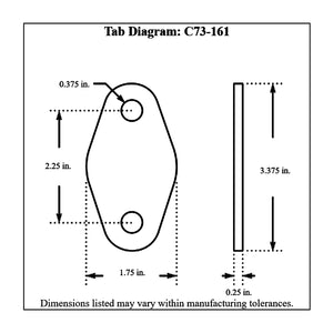 c73-161-2diagram_-_Copy Pro-werks 3/8 Inch Holes, 1/4 Inch Thick, Up To 1-3/8 Inch Tube, Mild Steel Frame Weld Flange Each