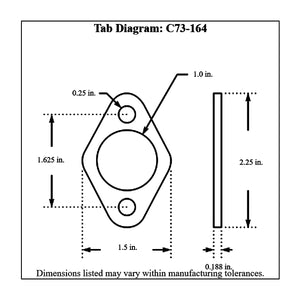 c73-164-2diagram Pro-werks 1/4 Inch Holes, 3/16 Inch Thick, Fits 1 Inch Tube, Mild Steel Frame Weld Flange
