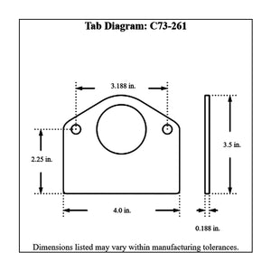 c73-261diagram Pro-werks 3/16 Inch Thick, 1-3/4 Inch Hole, 4130N Chromoly Mount Weld Bracket For Tandem Master Cylinder