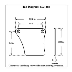 c73-268diagram Pro-werks 3/16 Inch Thick, 4130N Chromoly Master Cylinder Weld Bracket, Side Mount