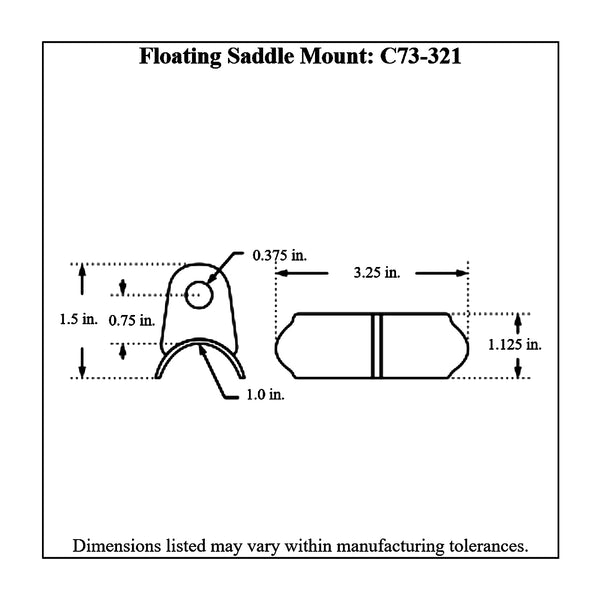 c73-321diagram Chromoly Floating Saddle Mount, 4130N Fits 1 Inch Diameter Tubing