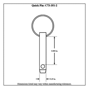 c73-351-2diagram Pro-werks Zinc Plated Steel Quick Pin, Pair 1 4 in. OD: 0.800 in. Grip