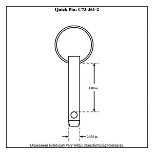 c73-361-2diagram Pro-werks Zinc Plated Steel Quick Pin, Pair 3 8 in. OD: 1 in. Grip