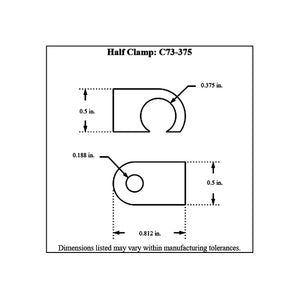 c73-375 Pro-werks Billet Aluminum Pro-Grip Clip Type Cable Clamp Half Clamp