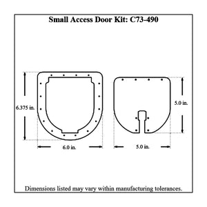 c73-490diagram Pro-werks Aluminum Universal Access Door Kit, Includes Mounting Hardware Small: 5 Inch x 5 Inch
