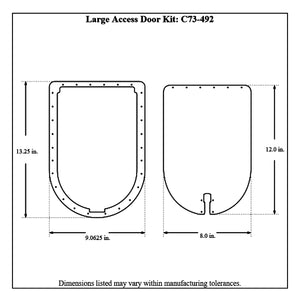 c73-492diagram Pro-werks Aluminum Universal Access Door Kit, Includes Mounting Hardware Large: 8 inch x 12 Inch