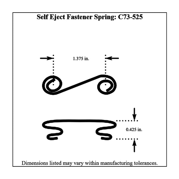 c73-525-10diagram Dzus Fastener Springs, Pack of 10 Standard: Rivet spacing is 1-3 8 in. Center to Center