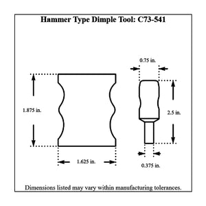 c73-541diagram Pro-werks Dzus Fastener Dimple Tool Hammer Type For Flat Head Fasteners - Silver