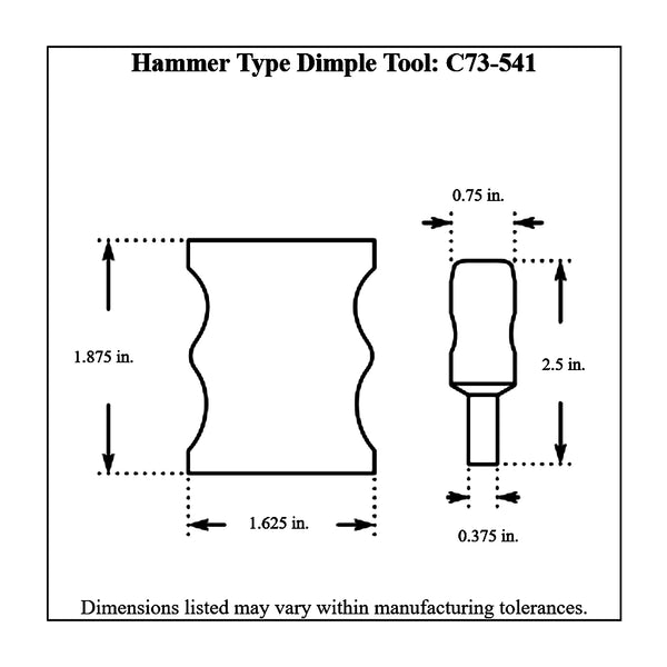 c73-541diagram Dzus Fastener Dimple Tool Hammer Type For Flat Head Fasteners - Silver