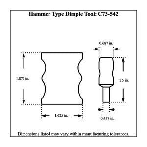 c73-542diagram Pro-werks Dzus Fastener Dimple Tool Hammer Type For Self Eject Fasteners - Gold