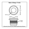 Dimensioned drawing of a Pro-Werks mild steel male weld bung with #8 AN 3/4-16 thread, 0.417 in. bore and 1.0 in. flange diameter