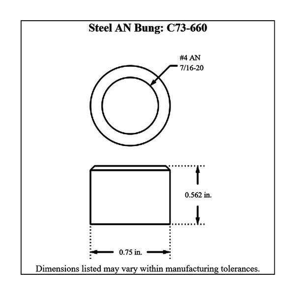 c73-660diagram AN Thread Weld Bung Female Steel -4 AN