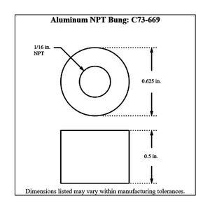 c73-669diagram Pro-werks NPT Female Weld Bung Aluminum 1 16 NPT