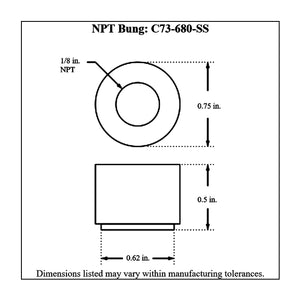 c73-680-ssdiagram Pro-werks NPT Female Weld Bung Stainless Steel 1 8 NPT