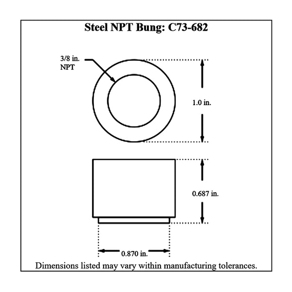 c73-682diagram NPT Female Weld Bung Mild Steel 3 8 NPT