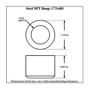 c73-683diagram Pro-werks NPT Female Weld Bung Mild Steel 1 2 NPT