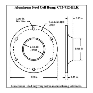 c73-706-blkdiagram2 Pro-werks Easy Turn Fuel Cell Filler Cap with Lanyard Boss and 6-Bolt Aluminum Fuel Cell Bung Black 6 Bolt: 2-3 4 Inch Cap Red