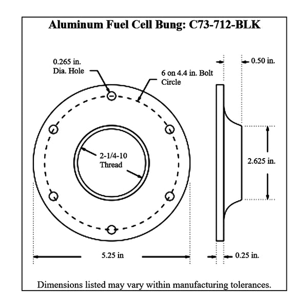 c73-706-blkdiagram2 Easy Turn Fill Cap with Lanyard Boss and Aluminum Fuel Cell Bung Black 6 Bolt: 2-3 4 Inch Cap Red