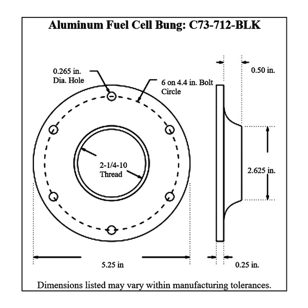 c73-707-blkdiagram2 Easy Turn Fill Cap with Lanyard Boss and Aluminum Fuel Cell Bung Black 6 Bolt: 2-3 4 Inch Cap Blue