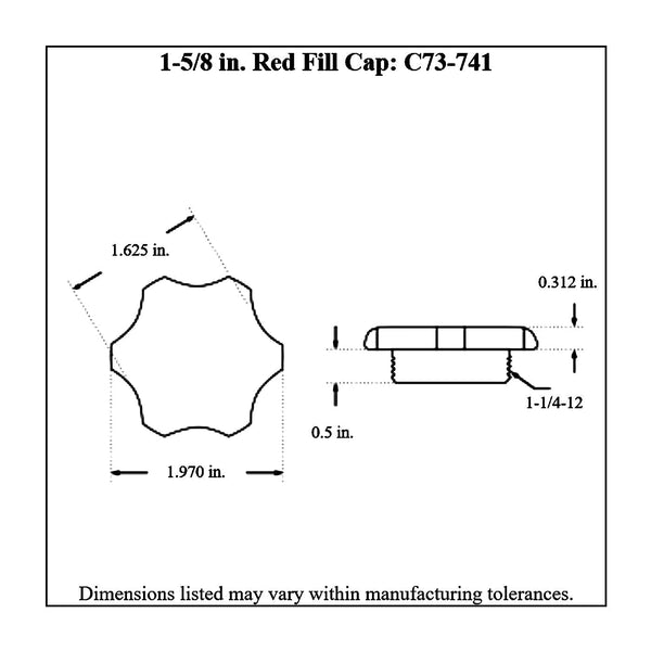 c73-731diagram_2b039a93-dc64-4821-a169-49e88375c536 Easy Turn Fill Cap with Stainless Steel Weld Bung 1-5 8 Inch without Lanyard Boss Red