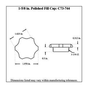 c73-734diagram_07fcaec8-1ca1-4a5c-a727-21031d8c6392 Pro-werks Easy Turn Filler Cap with Steel Weld Bung 1-5 8 Inch without Lanyard Boss 1 2 Inch Polished