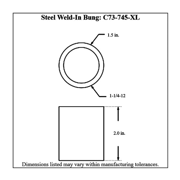 c73-745-xldiagram Weld Fill Cap Bung Steel For 1-5 8 Inch Fill Cap 2 Inch Tall