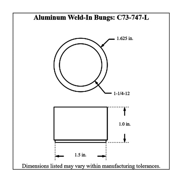 c73-747-ldiagram Weld Fill Cap Bung Aluminum For 1-5 8 Inch Fill Cap 1 Inch Tall