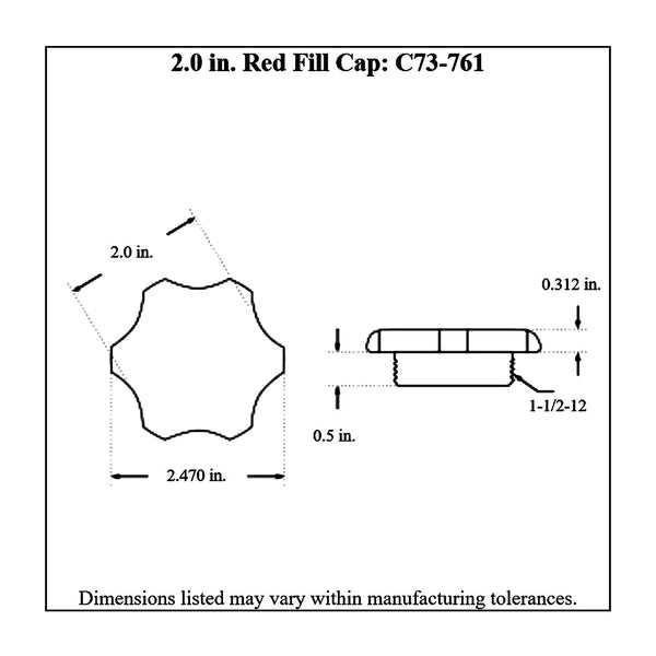 c73-751diagram_25e5b369-393b-4235-abcd-8577d045d2a2 Easy Turn Fill Cap with Steel Weld Bung 2 Inch without Lanyard Boss 1 2 Inch Red