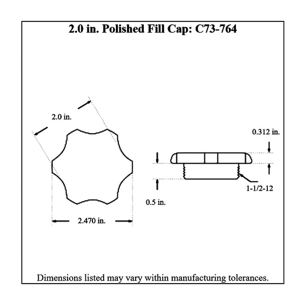 c73-754diagram_35c39681-1725-4597-90ba-28d79c7b4f2e Easy Turn Fill Cap with Stainless Steel Weld Bung 2 Inch without Lanyard Boss Polished