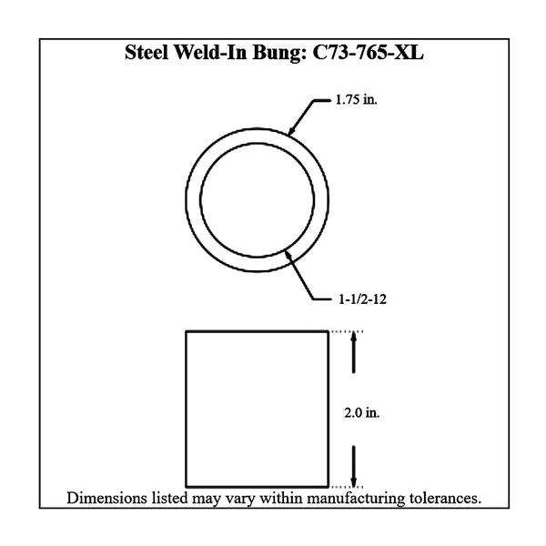 c73-765-xldiagram Weld Fill Cap Bung Steel For 2 Inch Fill Cap 2 Inch Tall