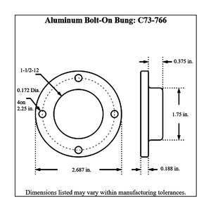 c73-766diagram Pro-werks Bolt-On Aluminum Filler Cap Bung 2 Inch