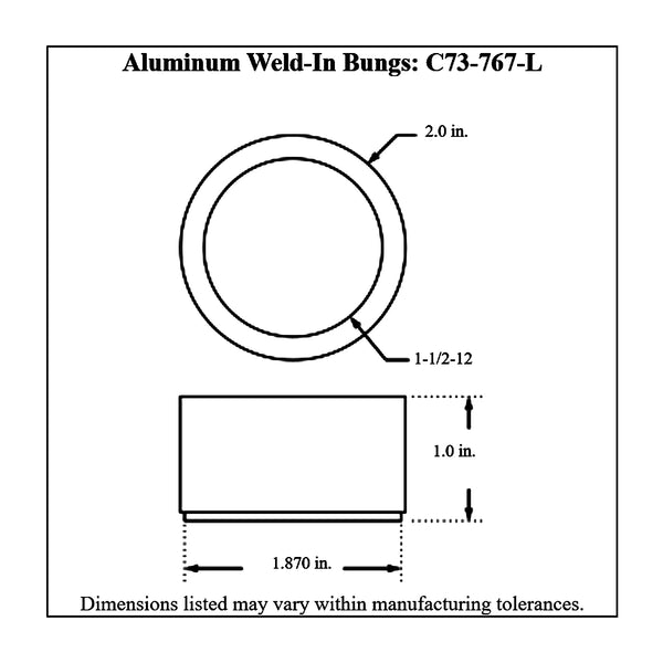 c73-767-ldiagram Weld Fill Cap Bung Aluminum For 2 Inch Fill Cap 1 Inch Tall