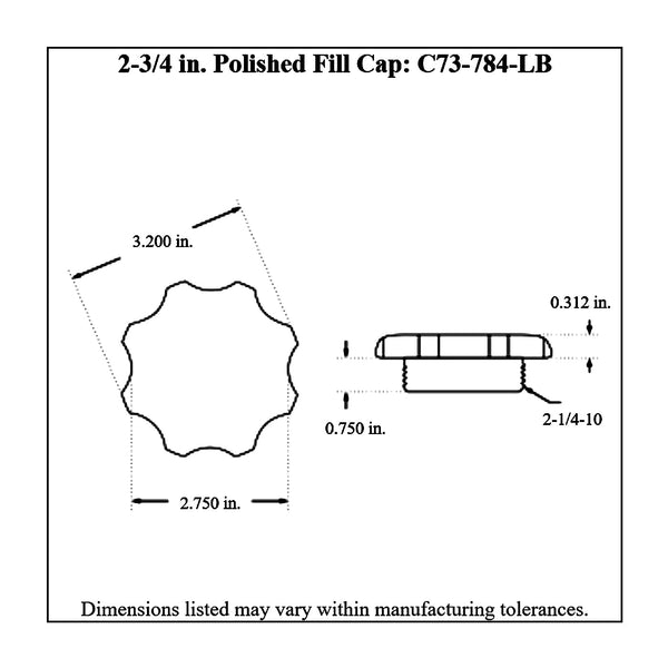 c73-779diagram_cfc40a04-29b9-4461-8df3-a51dfef8205b Easy Turn Fill Cap with Aluminum Weld Bung 2-3 4 Inch with Lanyard Boss 5 8 Inch Polished