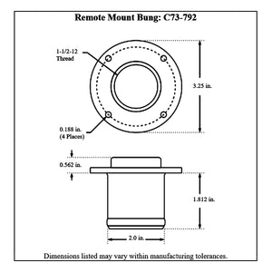 c73-792diagram Pro-werks Remote Mount Aluminum Filler Cap Bung Remote Mount: 2 Inch Hose 2 Inch Silver