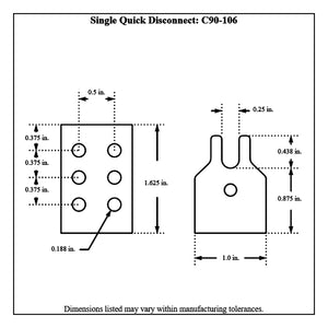 c90-106 Pro-werks Swing Over Arm Quick Disconnect Clip Type Cable Clamp, Stainless Steel