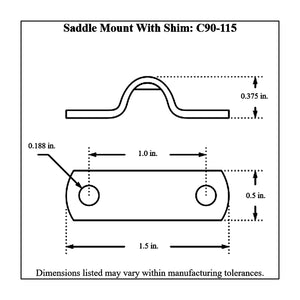 c90-115 Pro-werks Saddle Mount with Shim Plate Clip Type Cable Clamp, Plated Mild Steel